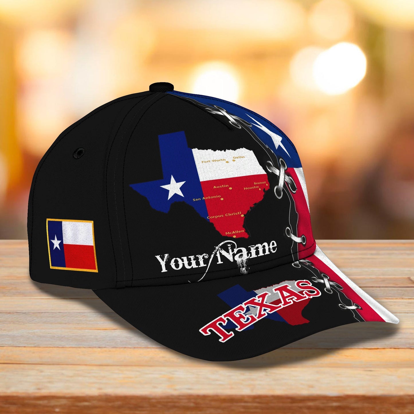3D Classic Cap Texas Personalized Name Cap 175 Lasfour CA1803