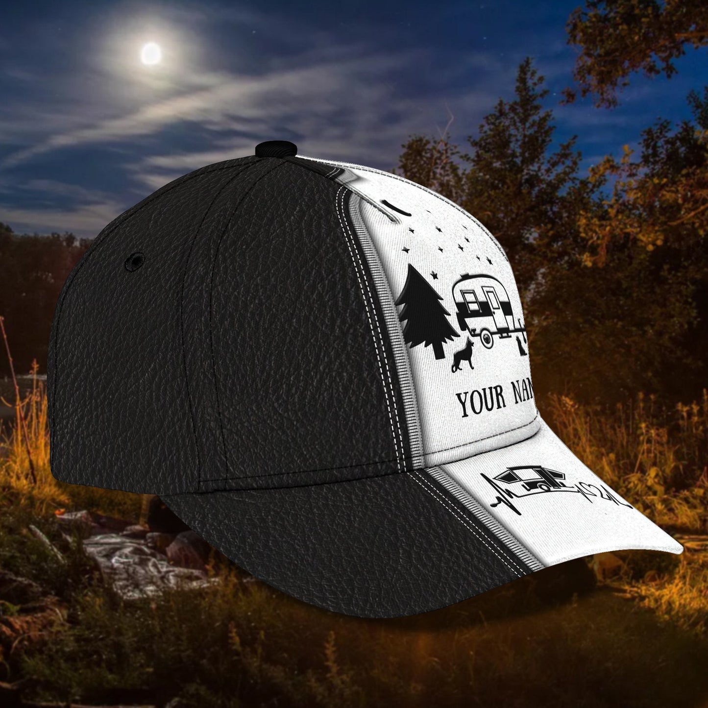 3D Classic Cap Camping Personalized Name Cap Lasfour CA1954