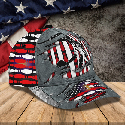 Personalized Name 3D All Over Print Bowling Cap Hat, Bowler Hat Full Print, Team Bowling Baseball Hat CO0172