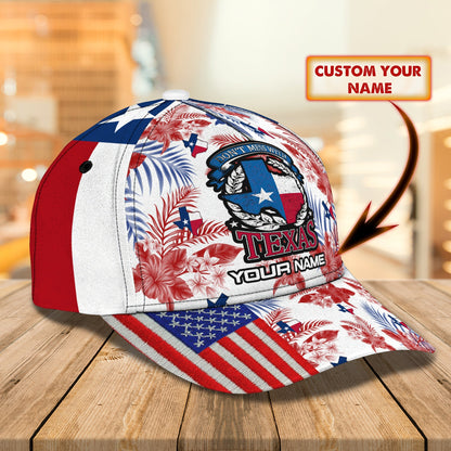 3D Classic Cap Texas Personalized Name Cap Lasfour CA1467