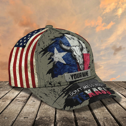 3D Classic Cap Texas Personalized Name Cap 620 Lasfour CA1795