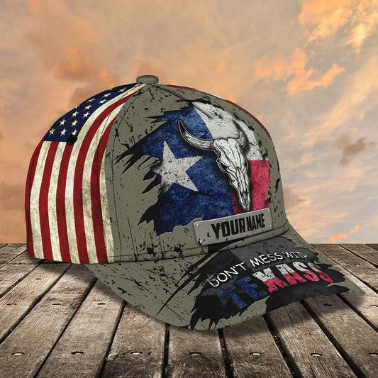 3D Classic Cap Texas Personalized Name Cap 620 Lasfour CA1795