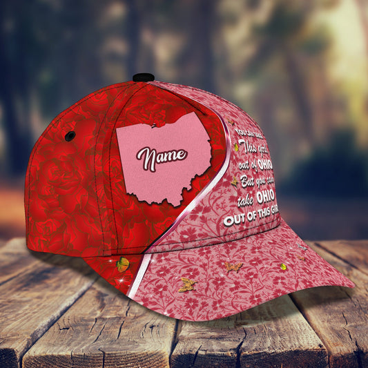 3D Classic Cap Ohio Girl Personalized Name Cap Lasfour CA1597