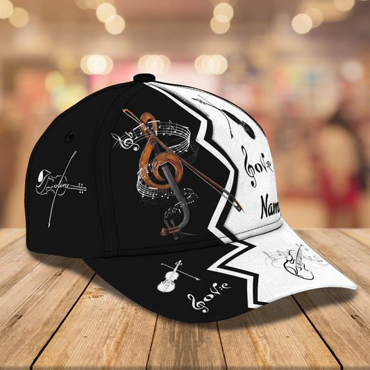 3D Classic Cap Violin Personalized Name Cap Lasfour CA1127