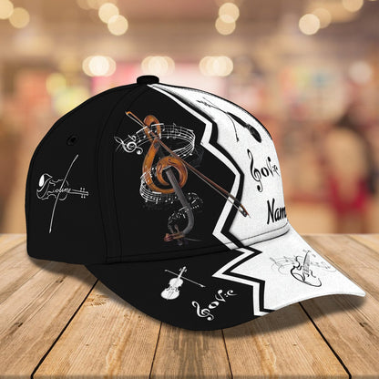 3D Classic Cap Violin Personalized Name Cap 408 Lasfour CA1492