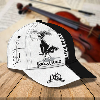 3D Classic Cap Violinist Personalized Name Cap Lasfour CA1198