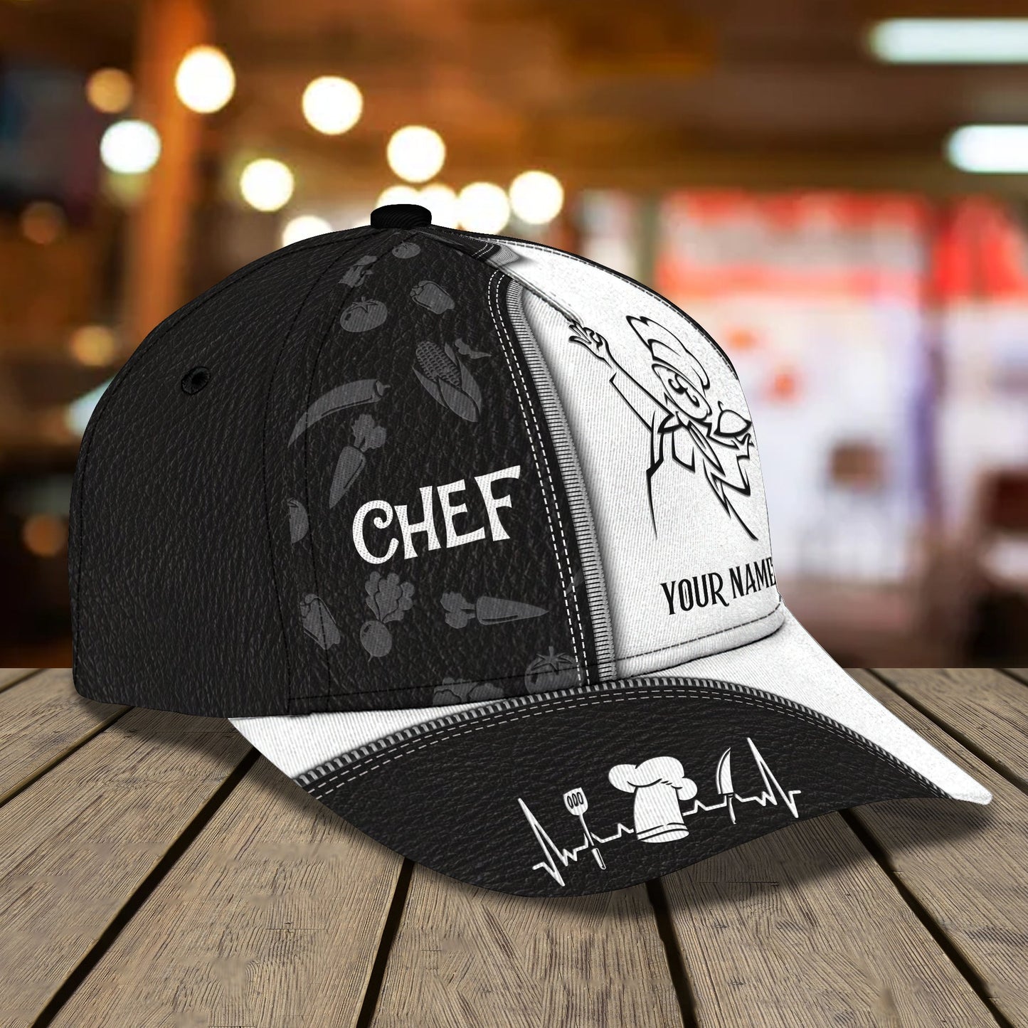 3D Classic Cap Chef 1 Personalized Name Cap Lasfour CA0819