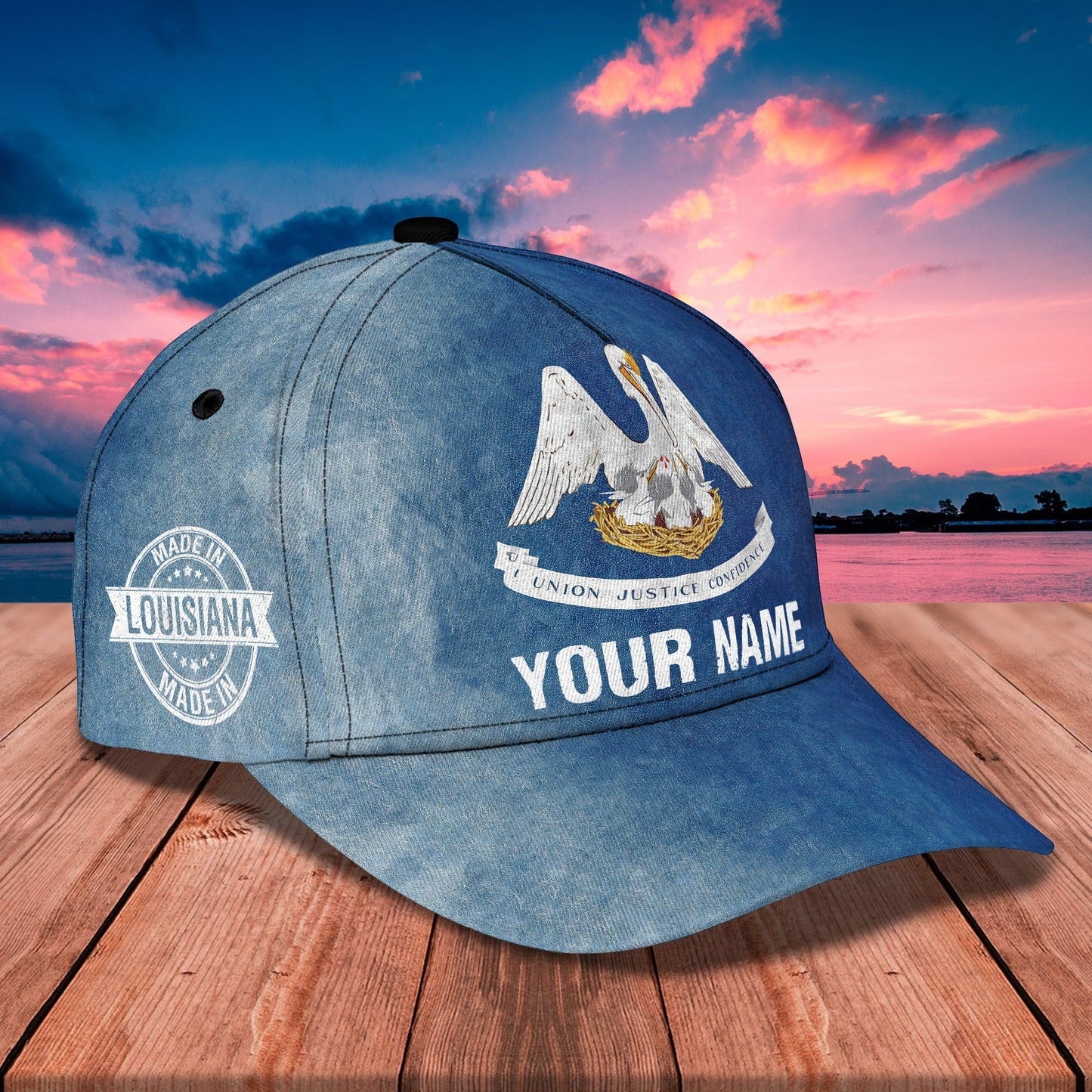 3D Classic Cap Louisiana Personalized Name Cap Lasfour CA1489