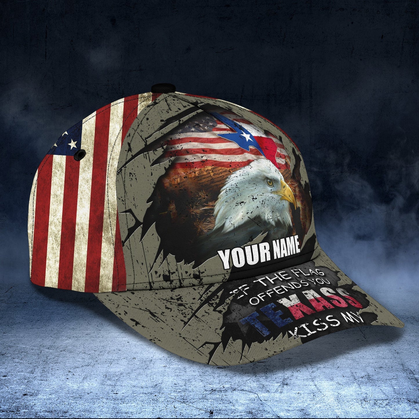 3D Classic Cap Texas Personalized Name Cap 05Lasfour CA1695