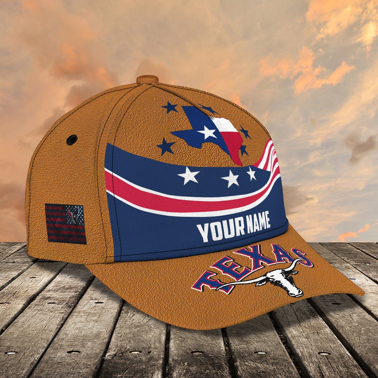 3D Classic Cap Texas Personalized Name Cap 03Lasfour CA1505