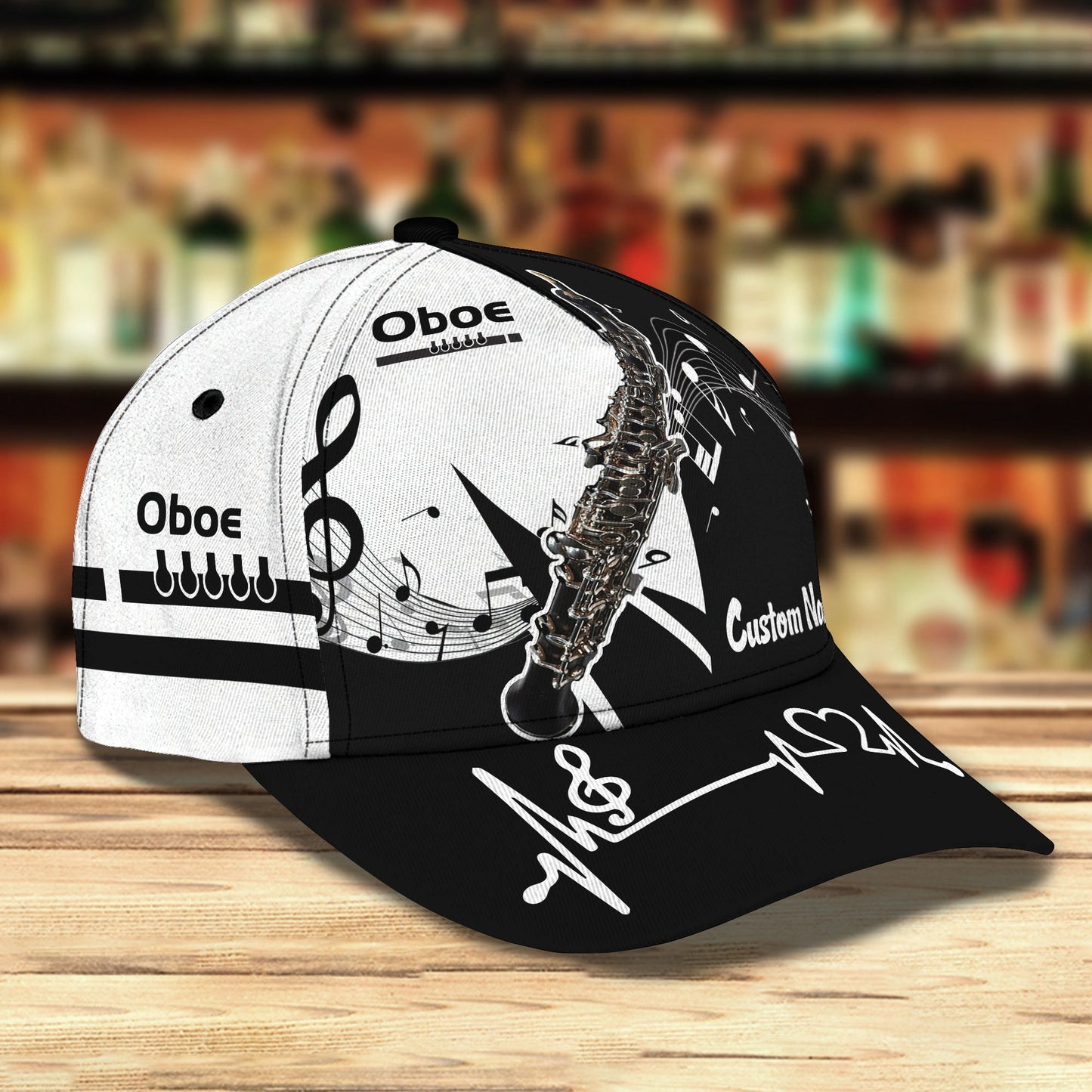 3D Classic Cap Oboe Personalized Name Cap Lasfour CA1096