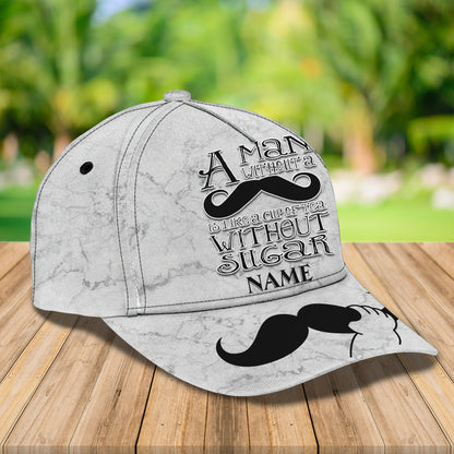 3D Classic Cap Mustache Personalized Name Cap Lasfour CA1350