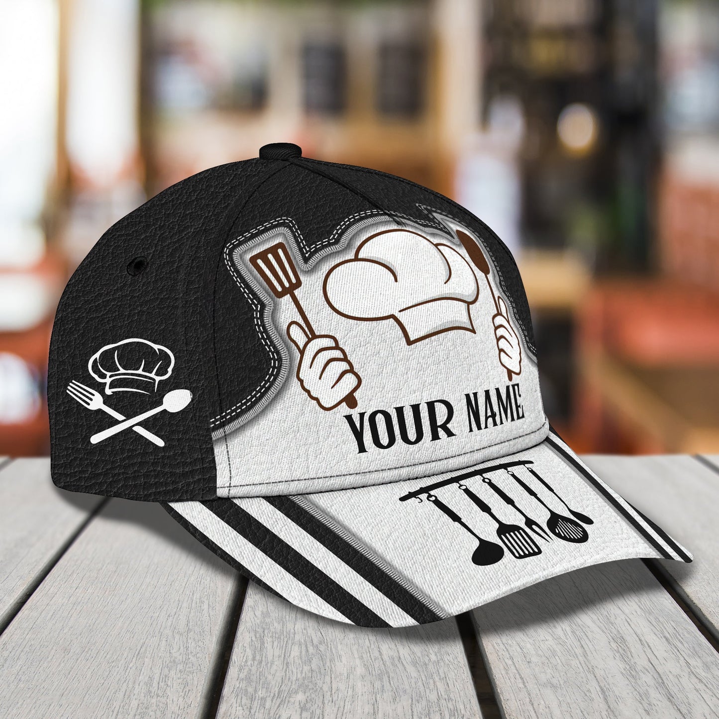 3D Classic Cap Personalized Name Cap Chef Lasfour CA0846