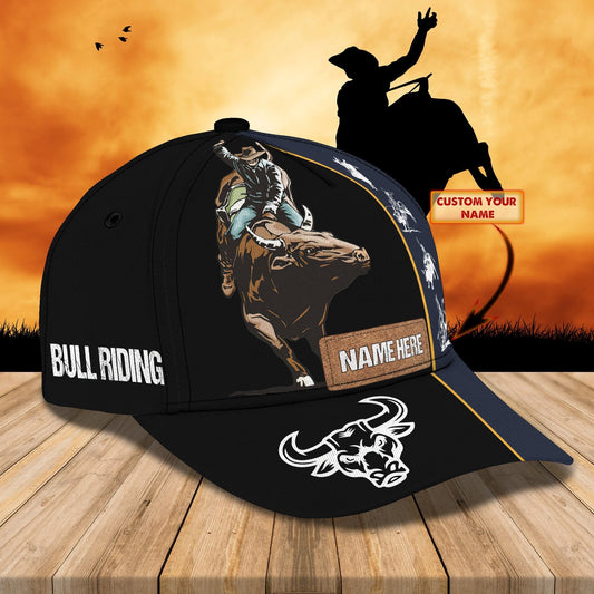 3D Classic Cap Bull Riding Texas 01 Personalized Name Cap Lasfour CA1988