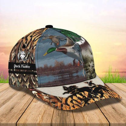 Lasfour 3D All Over Print Baseball Cap Custom Name Duck Hunting Hat Unisex Stylish CA0495