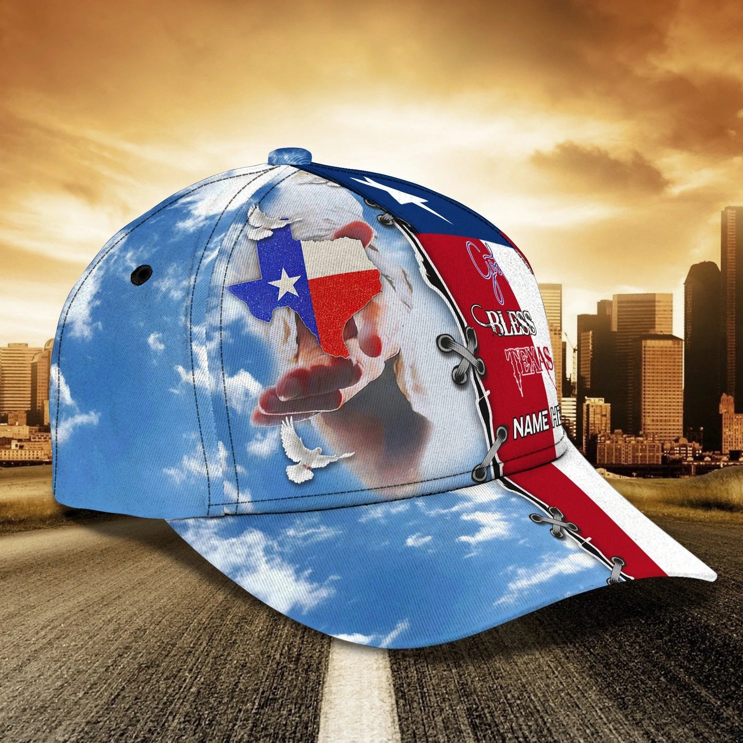 Personalized God Bless Texas 3D Full Print Baseball Cap, Texas American Pride Cap Hat, Texas Cap Hat CO0417