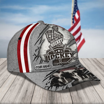 3D Classic Cap The Hockey Game 2Personalized Name Cap Lasfour CA1778
