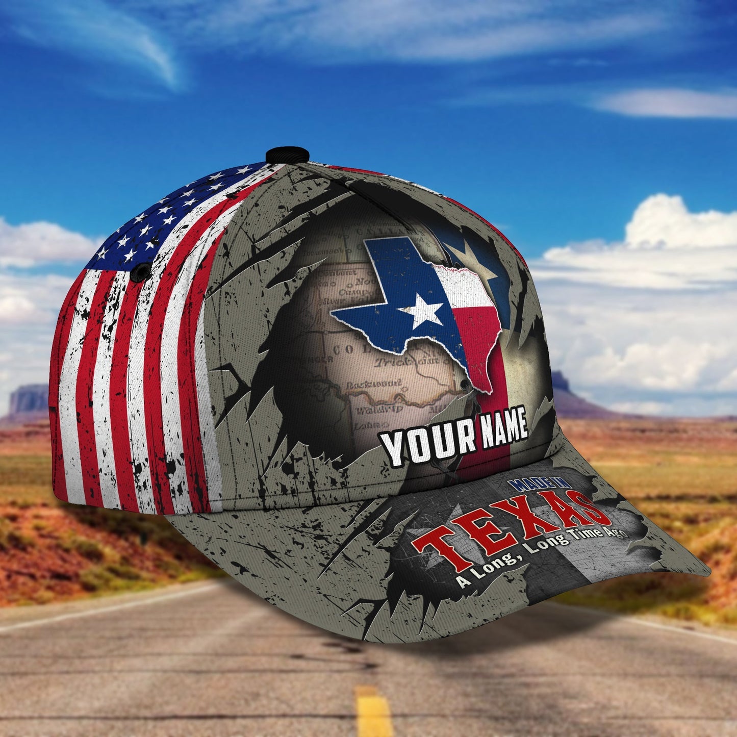 3D Classic Cap Texas Personalized Name Cap 03 Lasfour CA1691
