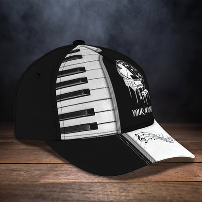 3D Classic Cap Piano Personalized Name Cap 04 Lasfour CA0884