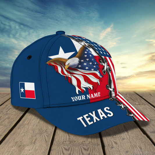 3D Classic Cap Texas Personalized Name Cap 04 Lasfour CA1692