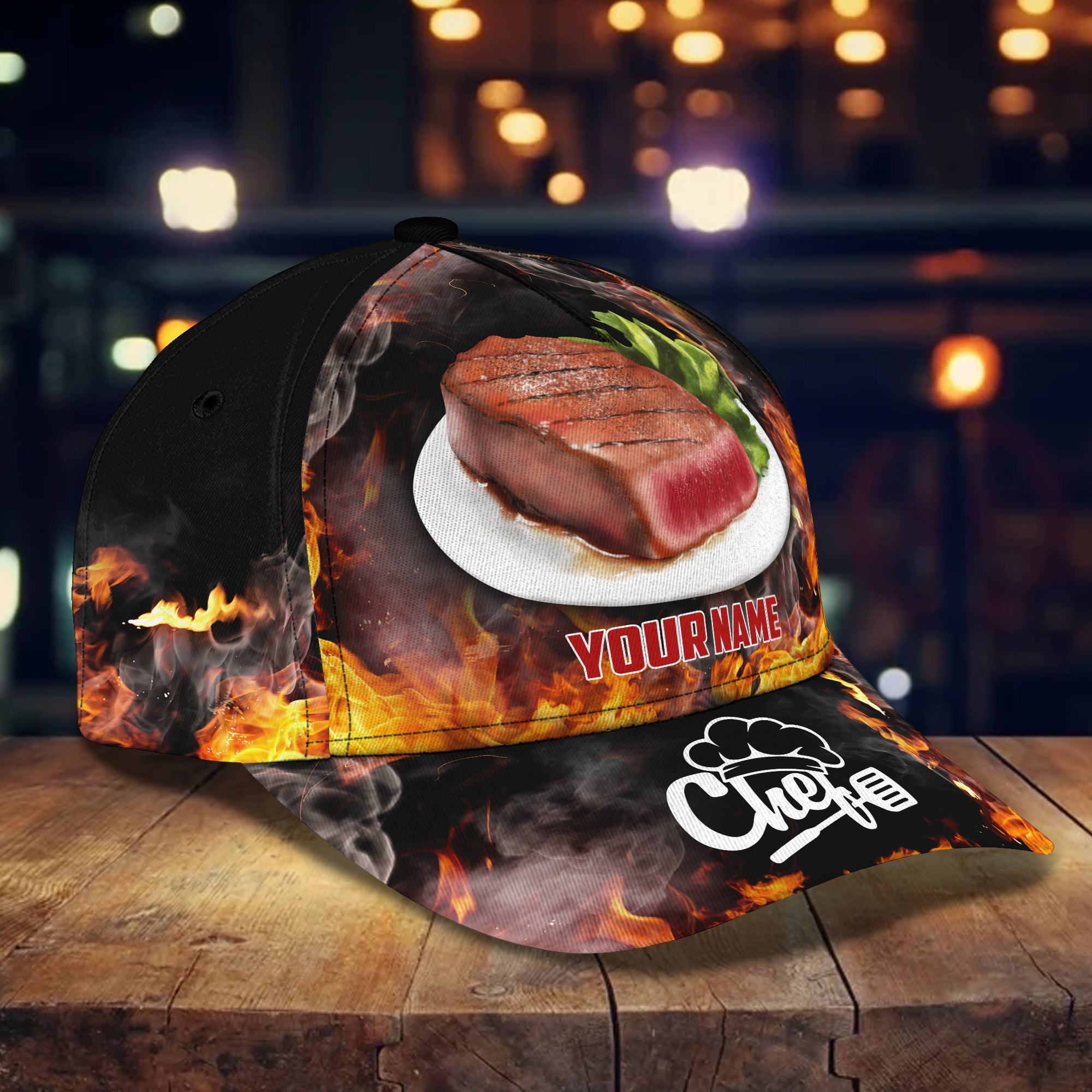 Le Chef Cap 3D Classic Cap Chef 2 Personalized Name Cap Lasfour CA0867