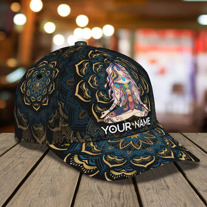 3D Classic Cap Yoga Mandala Personalized Name Cap Lasfour CA1800