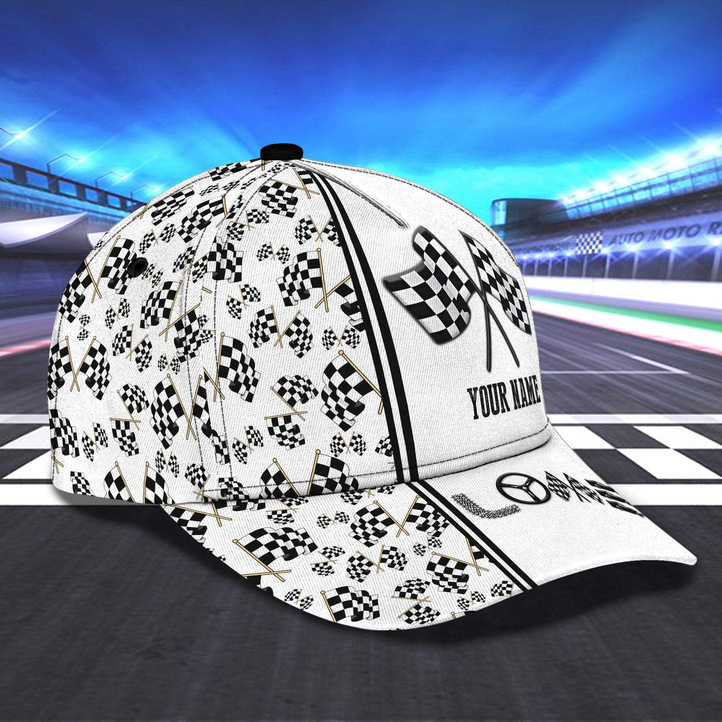 3D Classic Cap Dirt Track Racing Personalized Name Cap 75 Lasfour CA1324