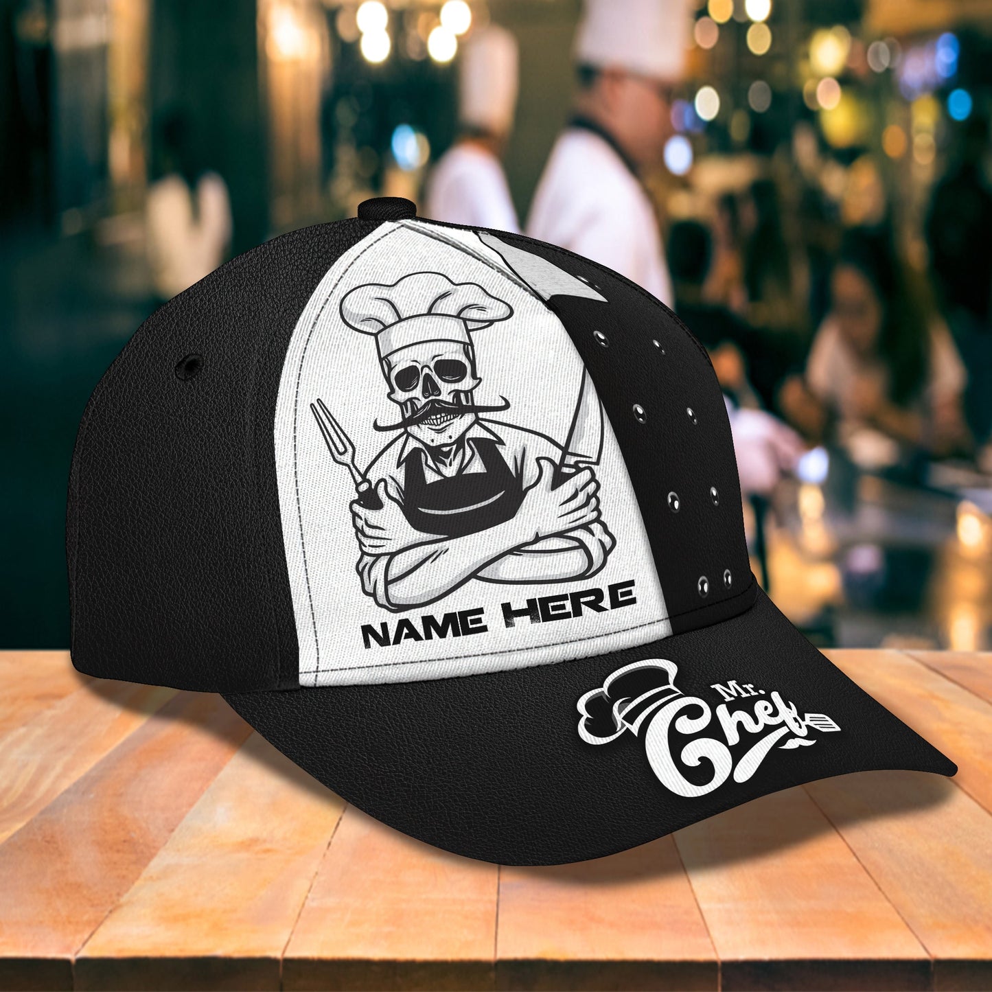 3D Classic Cap Mr Chef Personalized Name Cap Lasfour CA0829