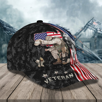 3D Classic Cap Veteran Personalized Name Cap 1236 Lasfour CA0902