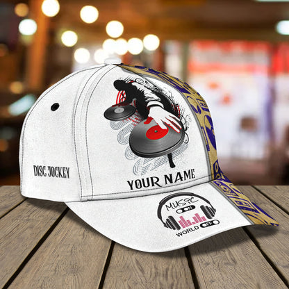 3D Classic Cap Disc Jockey Personalized Name Cap Lasfour CA1424