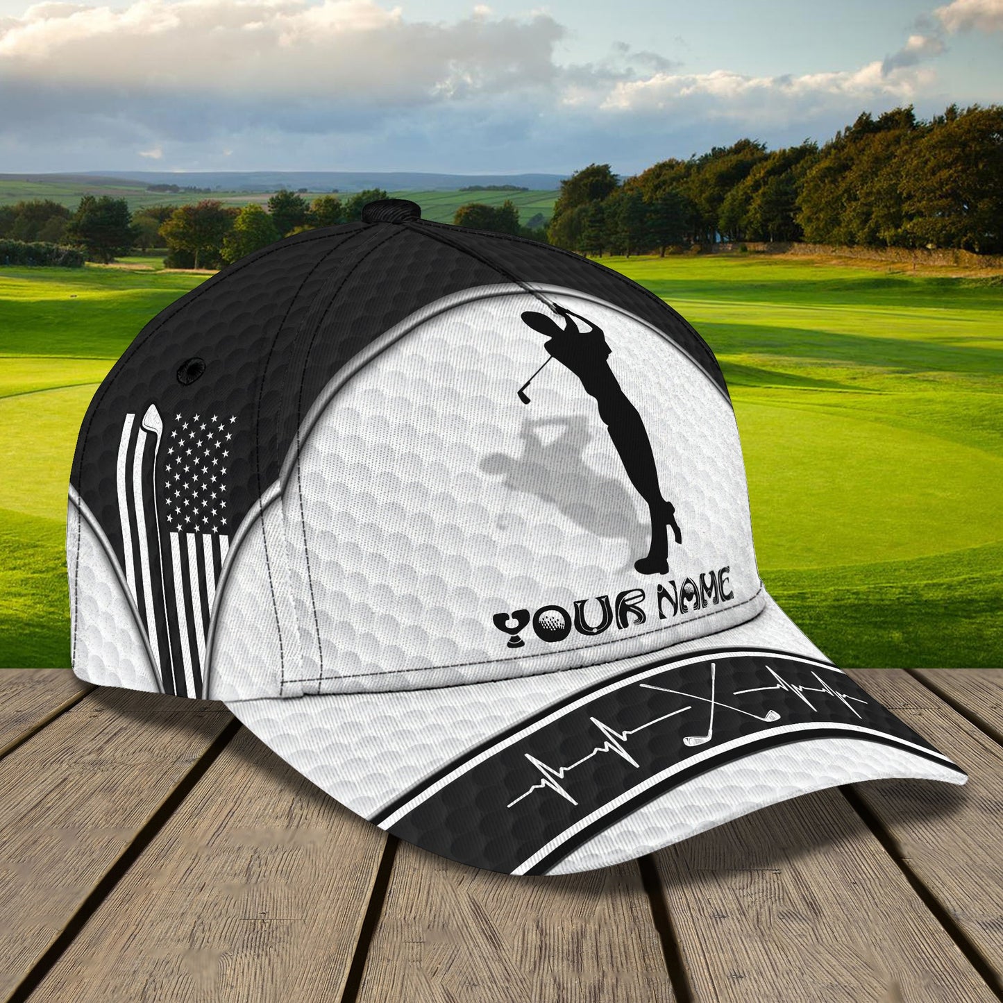 3D Classic Cap Golf 3 Personalized Name Cap Lasfour CA1194