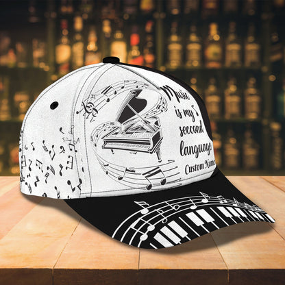 3D Classic Cap Piano 3 Personalized Name Cap Lasfour CA1084