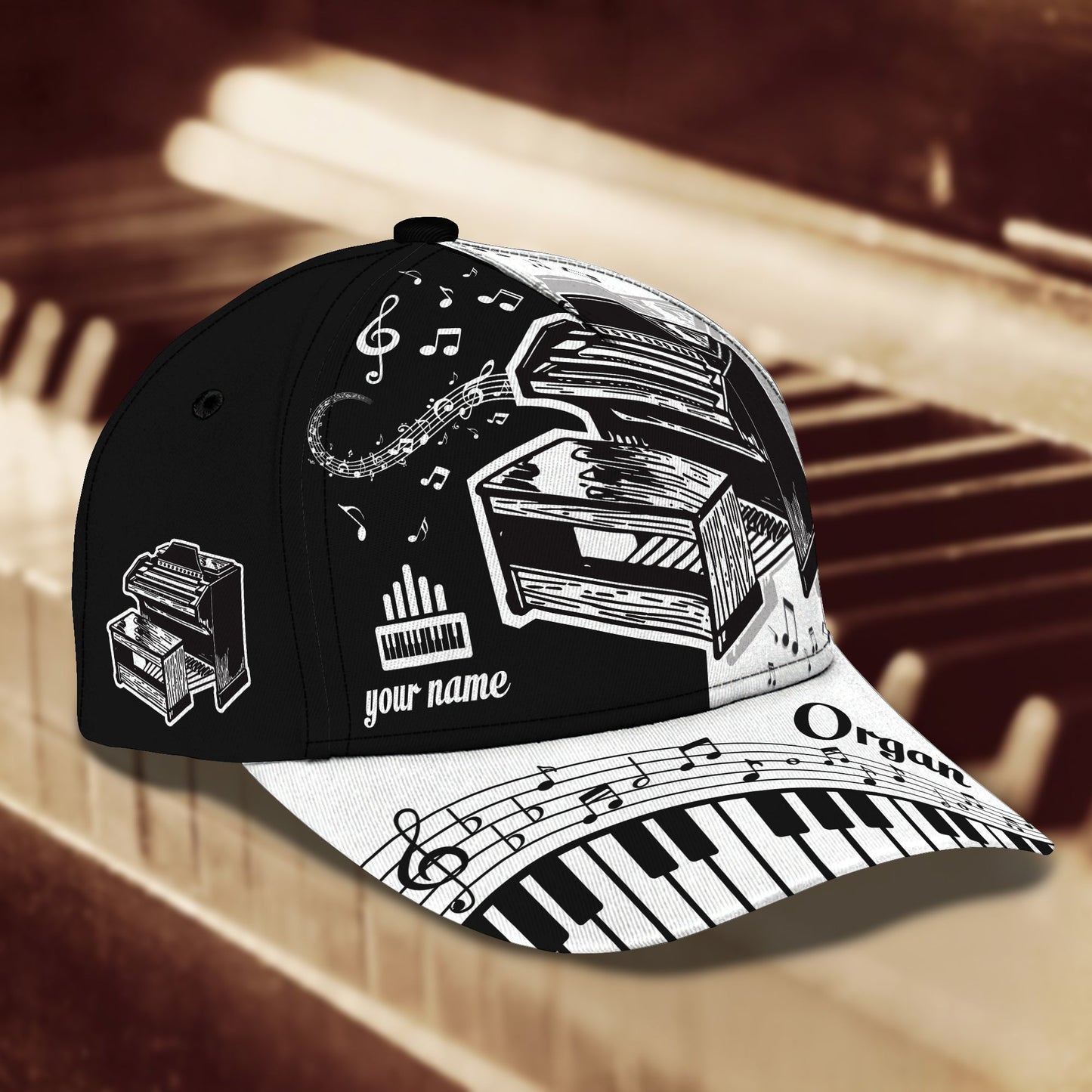 3D Classic Cap Organ Personalized Name Cap Nama411 Lasfour CA2247