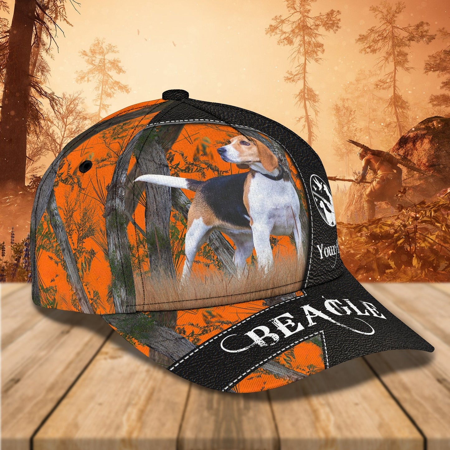 3D Classic Cap Love Beagle Personalized Name Cap 03 Lasfour CA1840