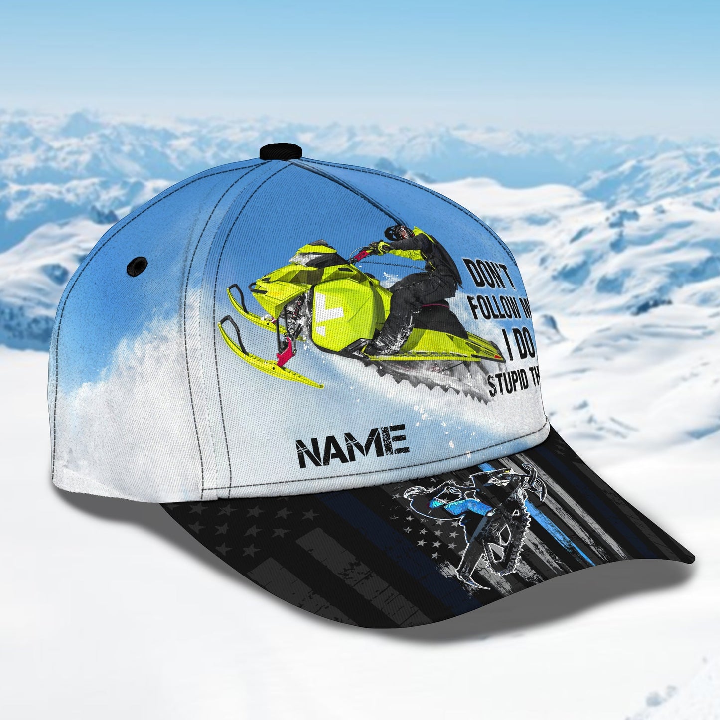 3D Classic Cap Skiing 3 Personalized Name Cap 77 Lasfour CA1211
