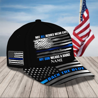 3D Classic Cap My Son Wears A Badge Personalized Name Cap nama215 Lasfour CA1365
