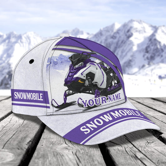 3D Classic Cap Switchback Snowmobile 144 Personalized Name Cap Lasfour CA2461