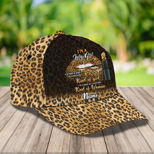 3D Classic Cap July Girl Personalized Name Cap Namah78 Lasfour CA1420