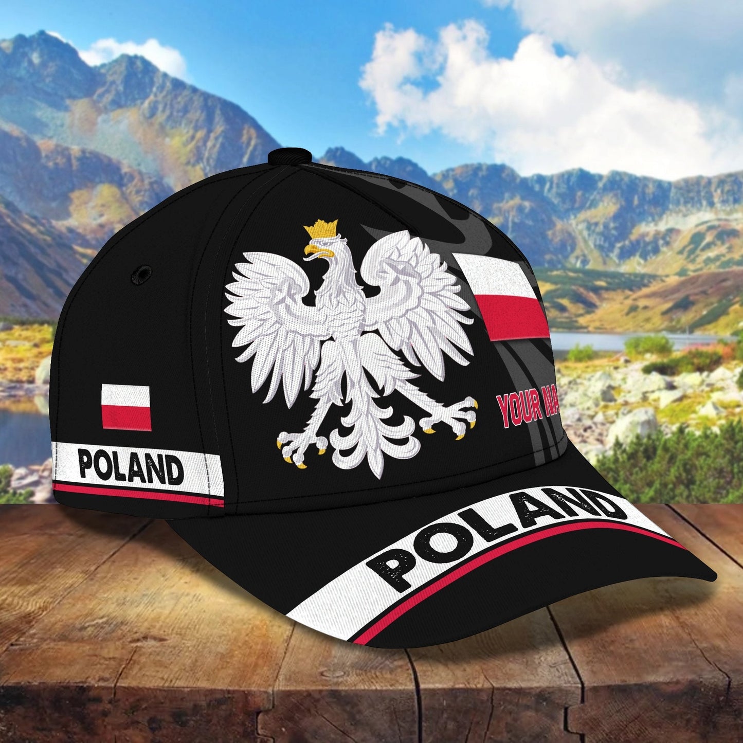 3D Classic Cap Poland Personalized Name Cap 01 Lasfour CA0050