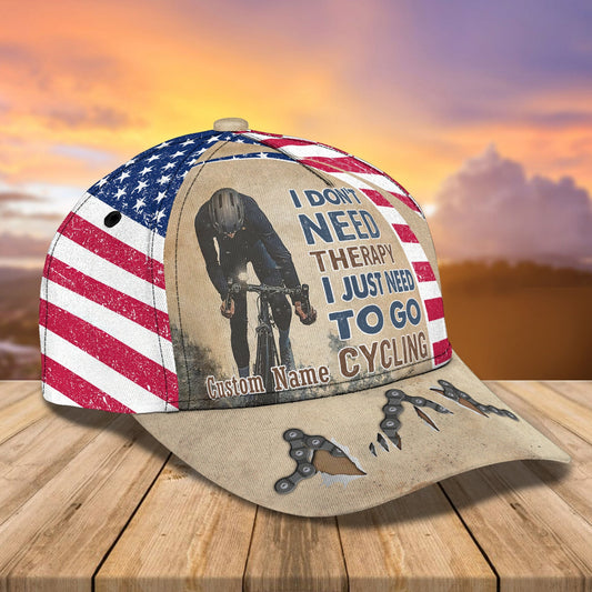 3D Classic Cap Cycling Is My Life Personalized Name Cap Lasfour CA0895