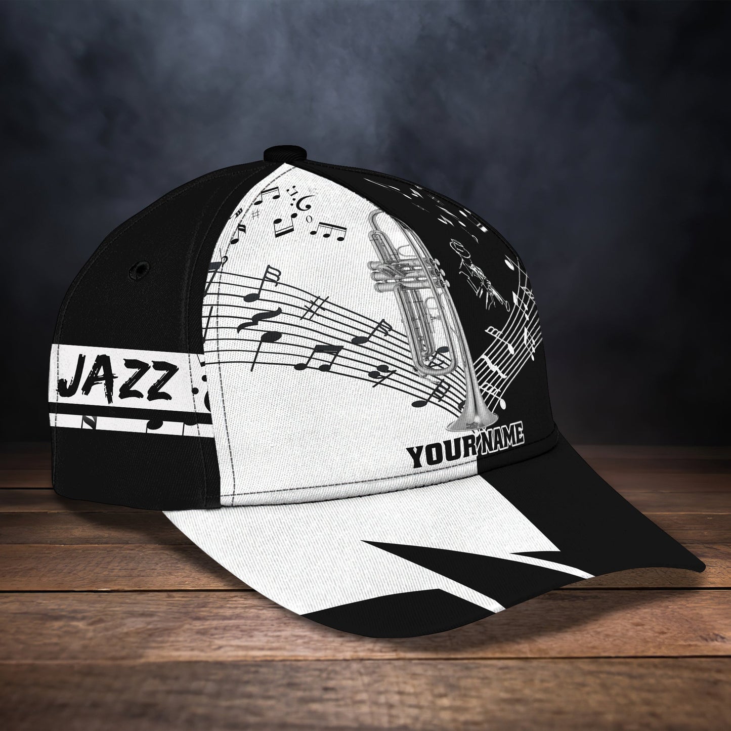 3D Classic Cap Trumpet Personalized Name Cap 02Lasfour CA1184