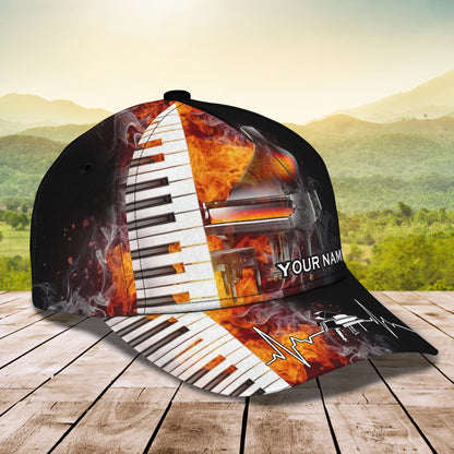 3D Classic Cap Love Piano 01 Personalized Name Cap PtLasfour CA1273