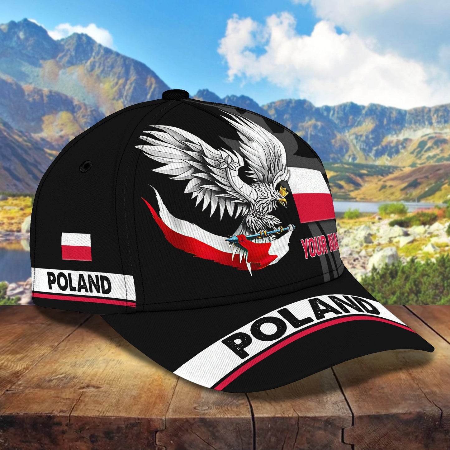 3D Classic Cap Poland Personalized Name Cap 05 Lasfour CA0049