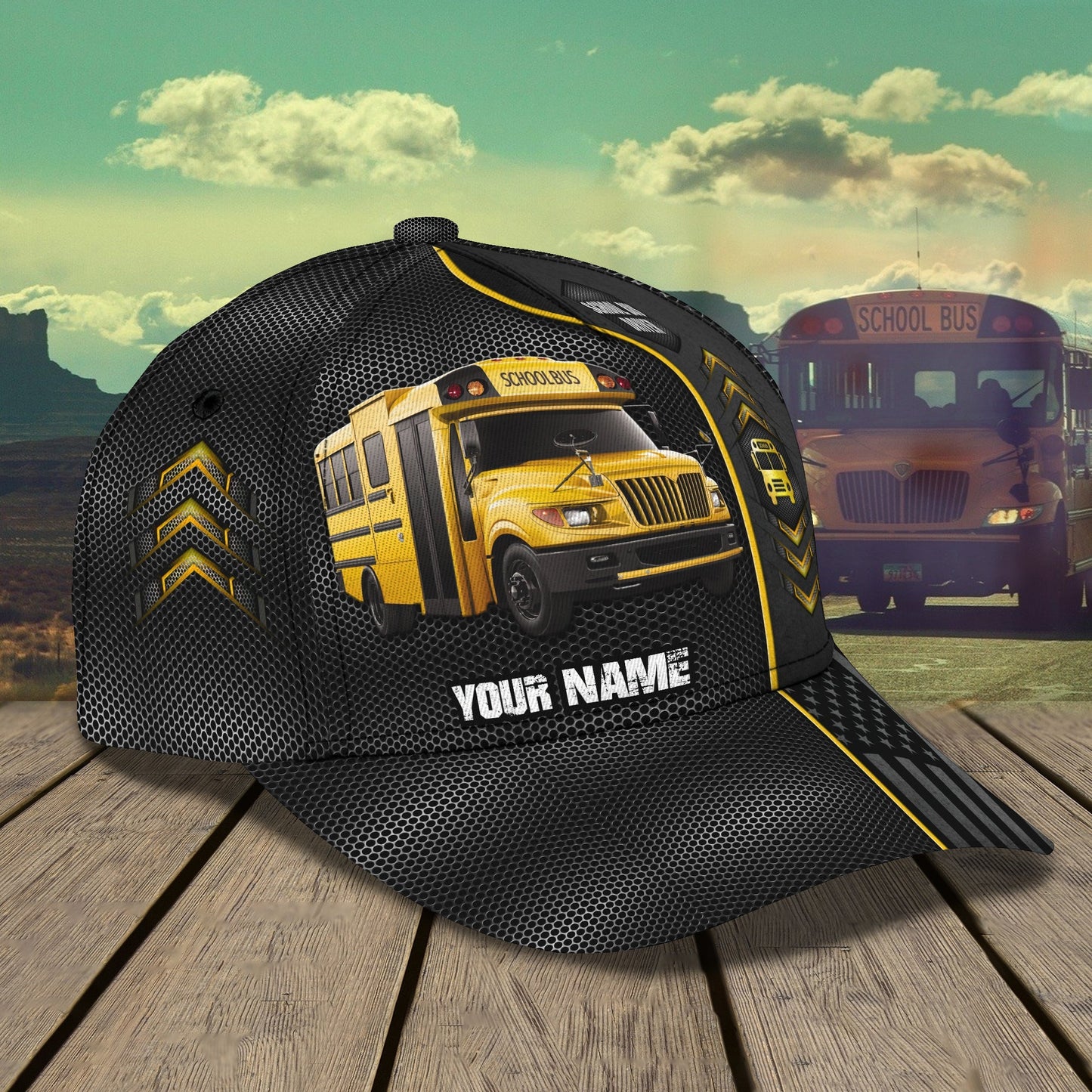 3D Classic Cap Bus Personalized Name Cap Lasfour CA1027