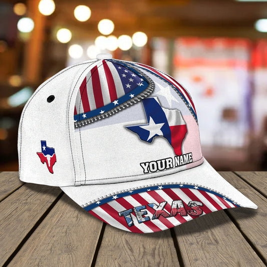 3D Classic Cap Texas 21 Personalized Name Cap Lasfour CA1753