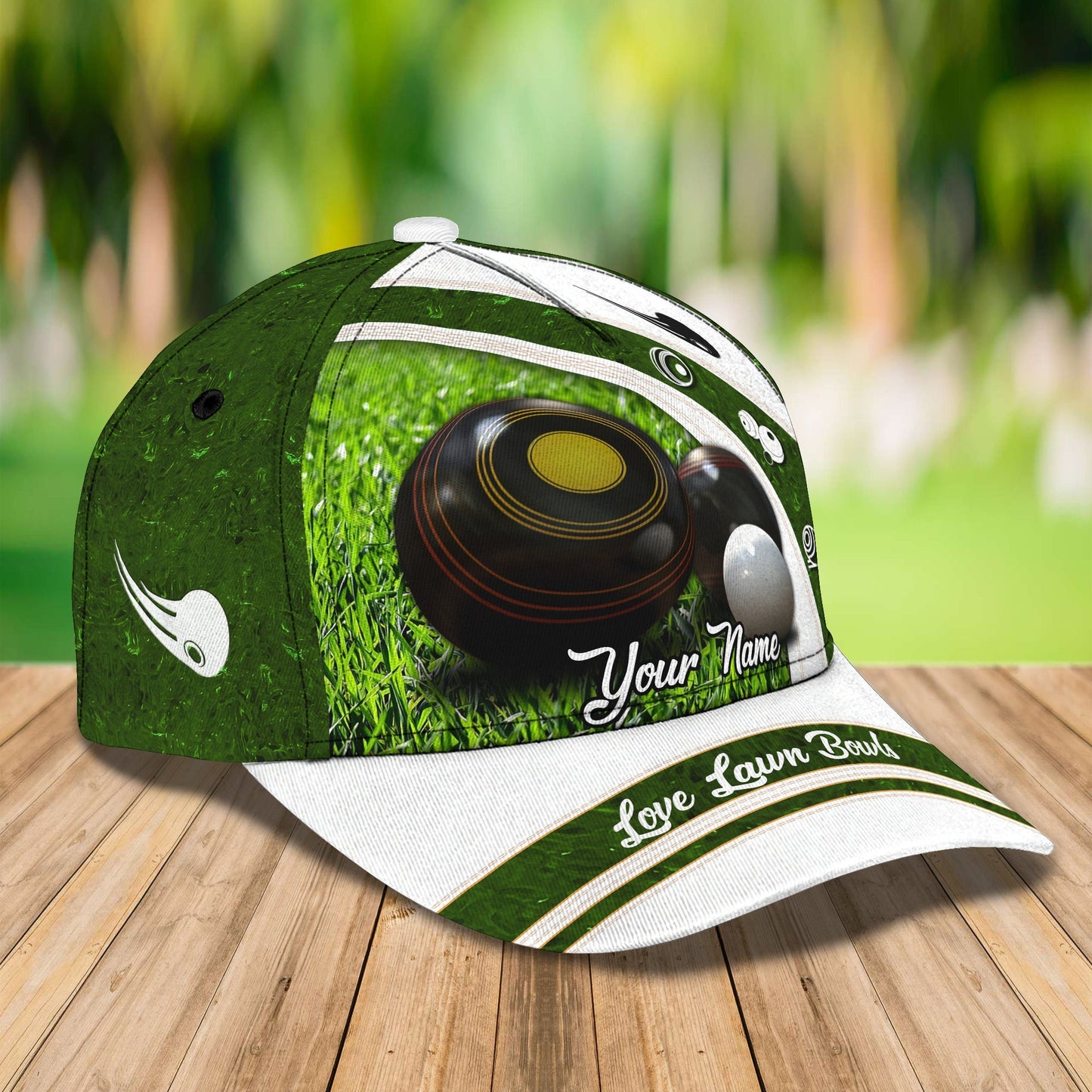 3D Classic Cap Lawn Bowls Personalized Name Cap Lasfour CA2449