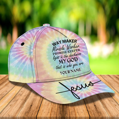 3D Classic Cap Tie Dye Way Maker Personalized Name Cap Lasfour CA0803