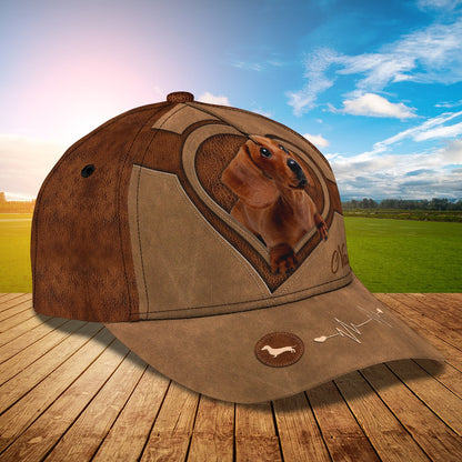 3D Classic Cap Dachshund Personalized Name Cap nama6 Lasfour CA2001