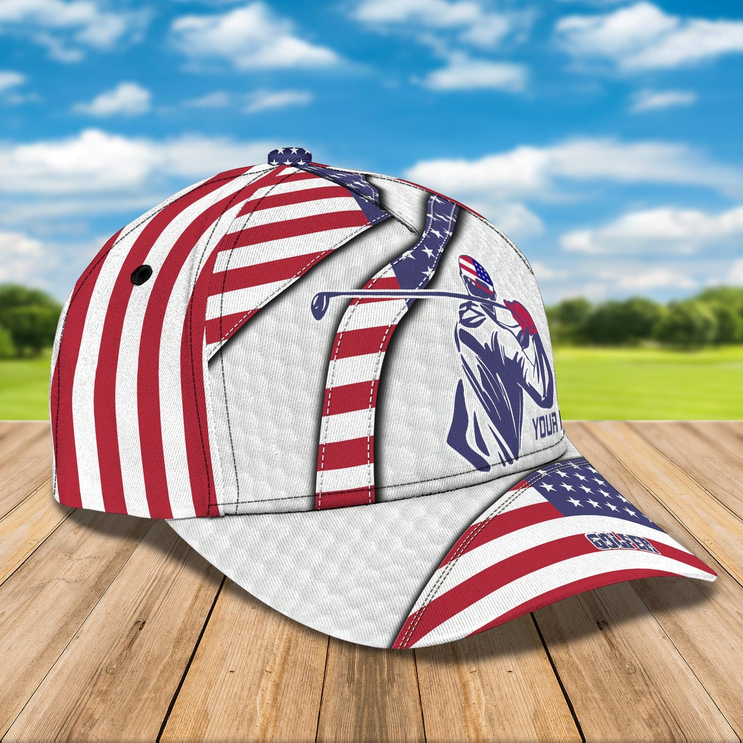 3D Classic Cap Golf Personalized Name Cap Lasfour CA2062