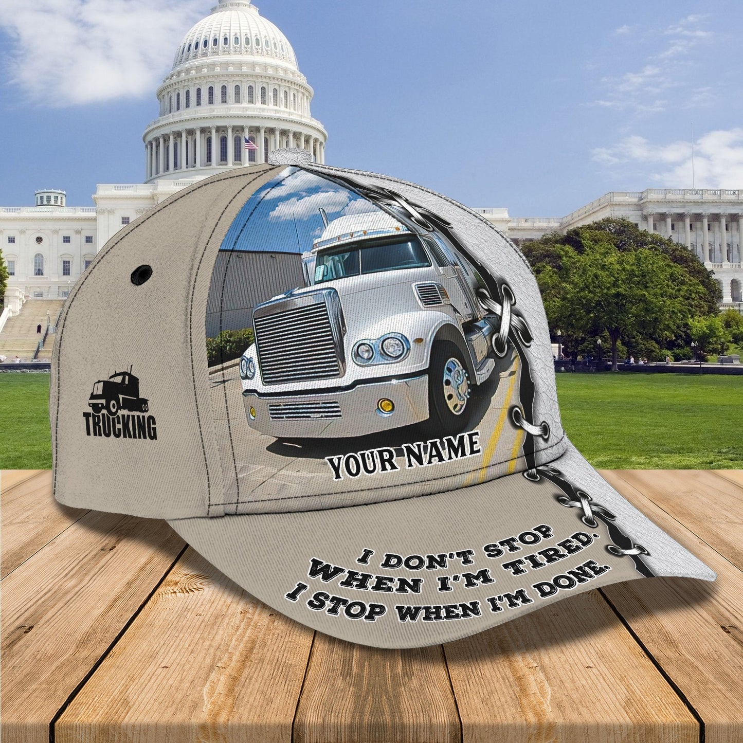 3D Classic Cap Trucker Cap101 Personalized Name Cap Lasfour CA1830